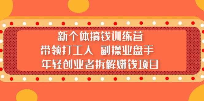 新个体赚钱训练营：打工人、副业盘手、年轻创业者的赚钱项目解析-前途喜乐资源网