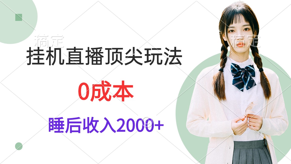 懒人致富法则：24年最新挂机直播玩法，夜间自赚2000-前途喜乐资源网